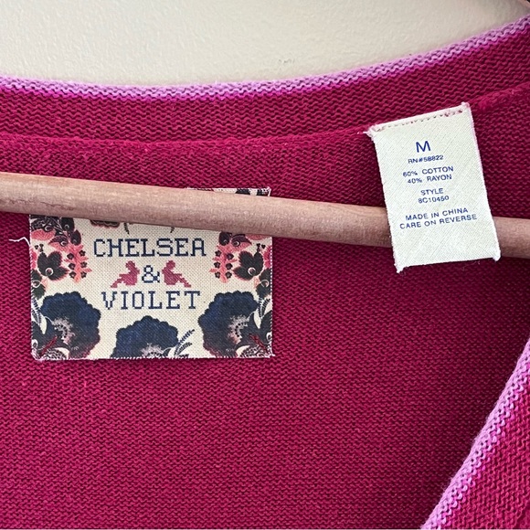 Chelsea & Violet Women’s Short Sleeve Ruffle Front Red Sweater Dress Size M - Picture 7 of 13